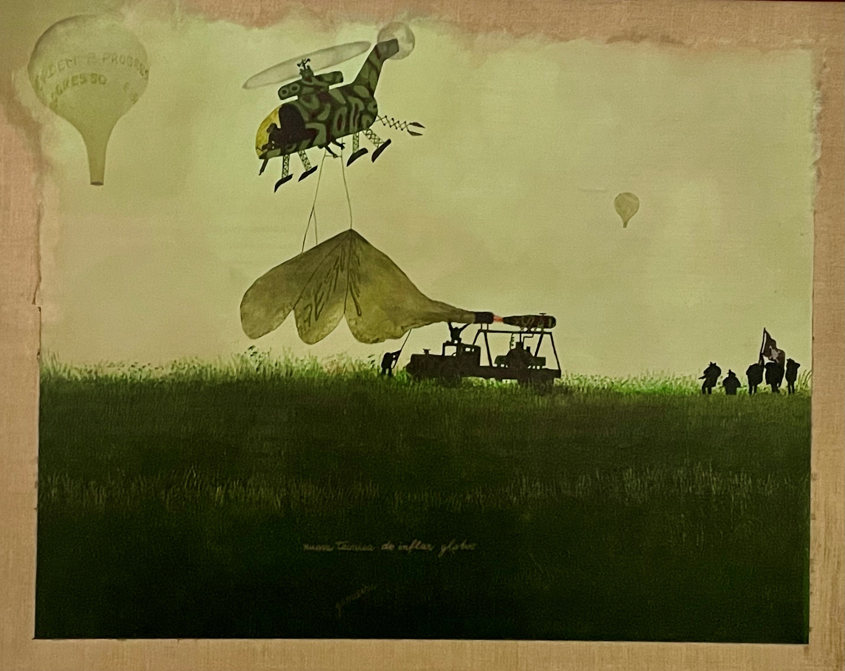 Nueva técnica de inflar globos Óleo/ lienzo Firmado Al dorso: Firmado, titulado y fechado 1981 Procedencia: Col. ICI. N.º de inv. 348 CA. | JOSÉ GAMARRA (Tacuarembó, Uruguay, 12 de febrero, 1934)